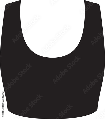  Ccrop top icon in silhouette modern style by advance white background.