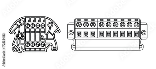 Electrical Connector Terminal Blocks Vector Illustration