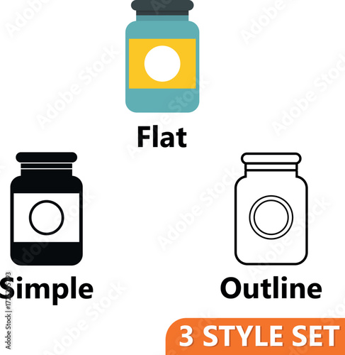Treatment solution for animals icons set