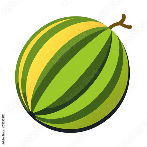 zebra melon fruit on white background