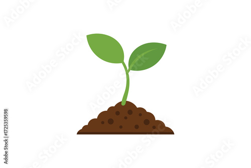 Sprout Growing in Soil Vector Illustration Isolated