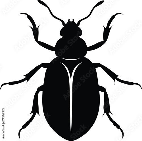 beetle silhouette vector, insect illustration art