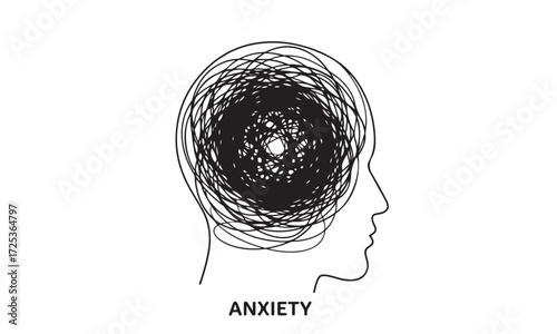 Abstract representation of a troubled mind and anxiety