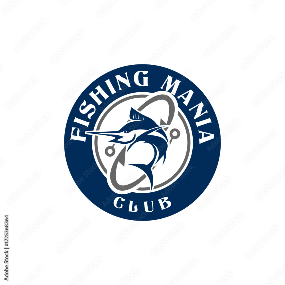 Obraz premium Fishing Sports Club Billfish Marlin Logo Template Vector