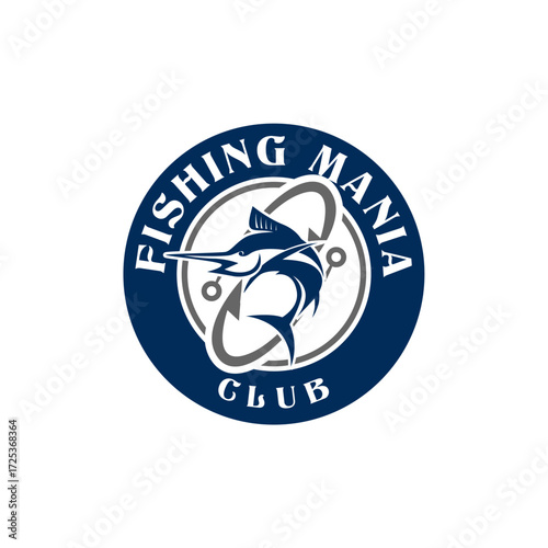 Fishing Sports Club Billfish Marlin Logo Template Vector 