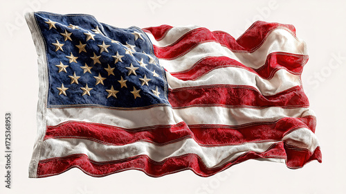 Patriotic Scene Featuring United States Flag Display Honoring National Holiday And Traditions