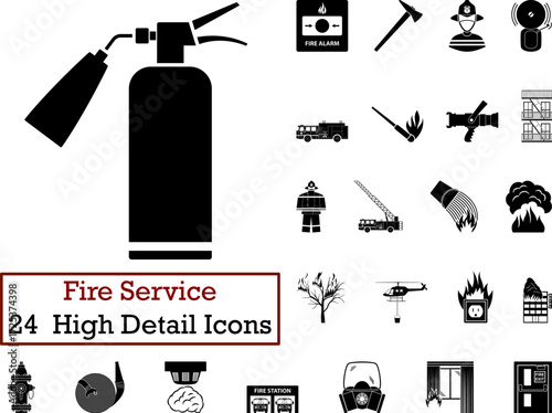 Set of 24 Fire service Icons