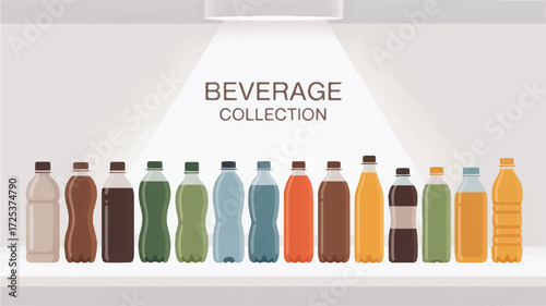 A flat, minimalist illustration of 20 plastic beverage bottles arranged in two rows against a white background.