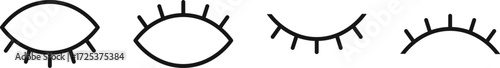 Eye open icon set. View icons collection
