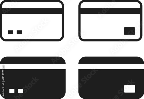 Credit card icon set. digital payment icons collection. Bank card symbol