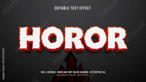 horor editable text effect 3d vector