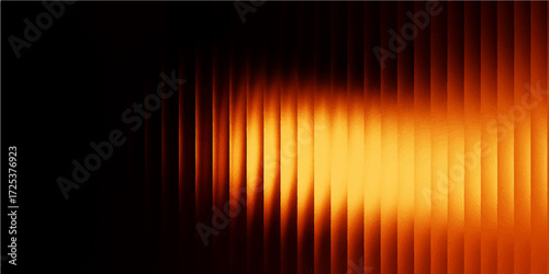 Orange glow of colorful energy lines in a dark wave vector pattern backdrop