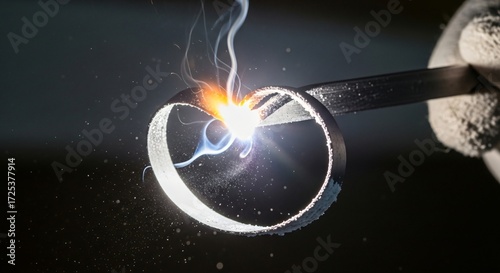 Wallpaper Mural Burning Magnesium Ribbon Producing Bright White Light, Representing a Classic Combination Reaction Torontodigital.ca