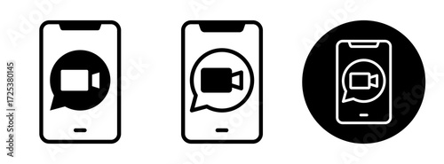 Video Call Icon Collection Glyph & Mixed Style