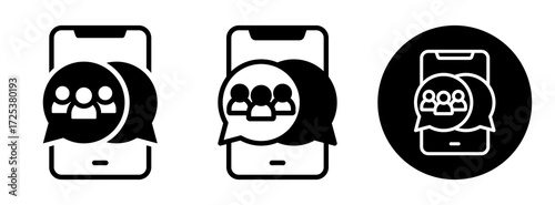 Group Chat Icon Collection Glyph & Mixed Style