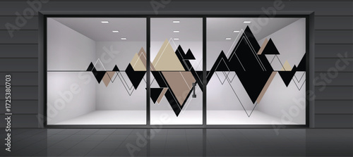 Abstract mountain design for glass and wall graphics.