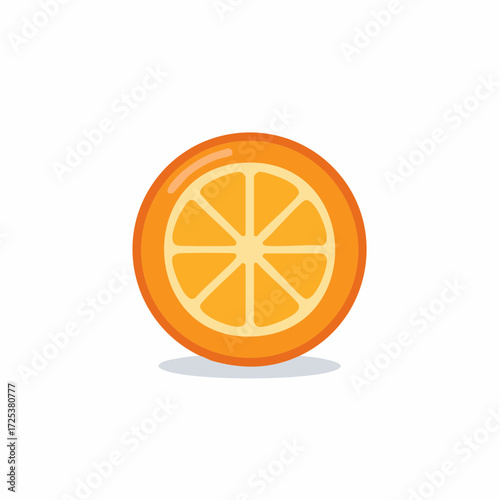 Vibrant Orange Slice Illustration Juicy Citrus Fruit Round Shape Graphic