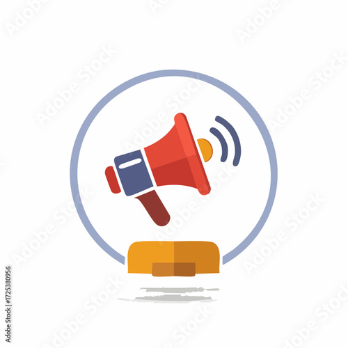 Conceptual Loudspeaker Icon Design Element for News, Marketing, Social Media