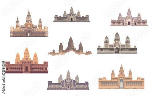 Pixel Art Angkor Wat Temple Collection