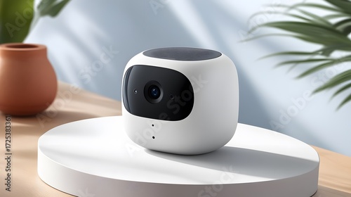 Modern Smart Home Security Camera Product Shot