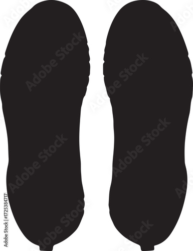 Hiking boots in pure silhouette modern style by advance white background.