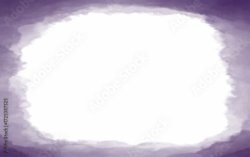 Elegant Dark Purple Watercolor Frame Background Vector: Halloween Design with Central Space