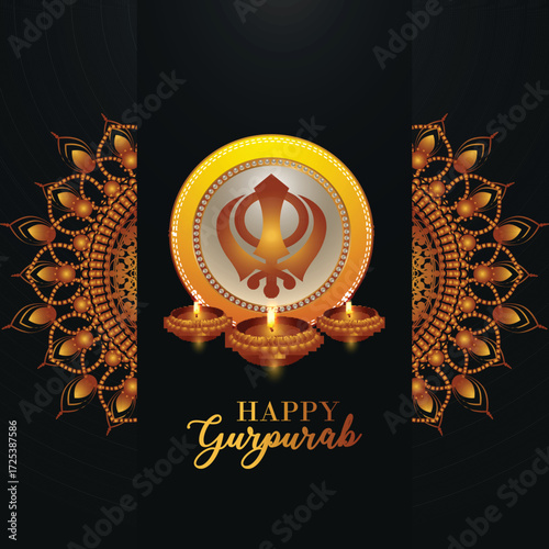 Happy guru nanak jayanti vector illustration