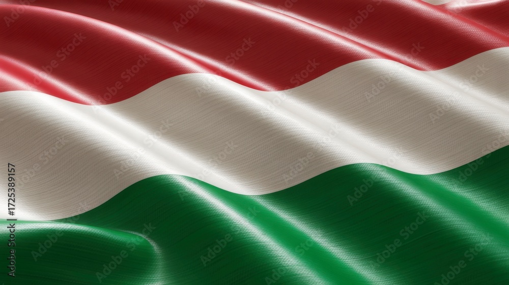 Fototapeta premium Waving Hungarian flag