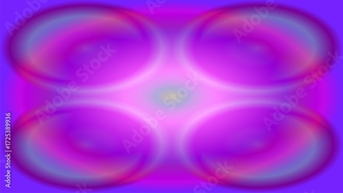 Neon Purple and Magenta Glow Background with Psychedelic Radial Spheres