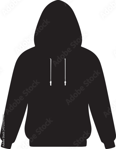 Hoodie icon in silhouette modern style by advance white background.