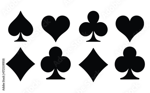WebClassic black playing card suits for your next game night or casino themed party designs, perfect for invitations, posters, or adding a touch of luck to your projects