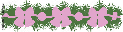 Christmas border with bells and bows festive holiday design