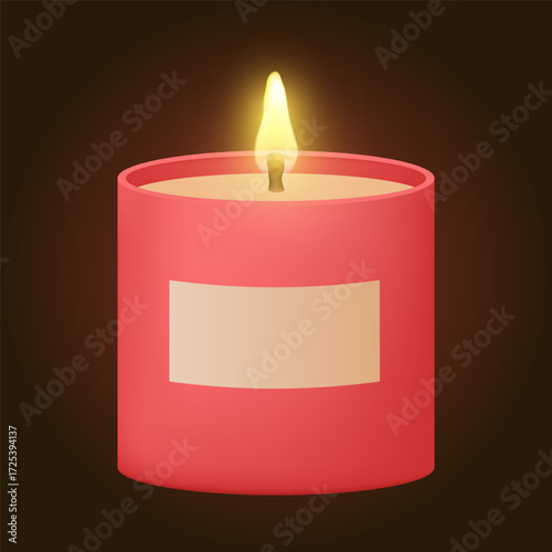 Scented candle. Vector 3d illustrations.