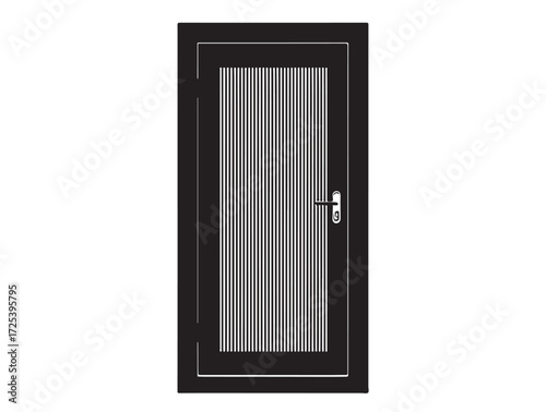  Laser Cut Metal Door black and white in silhoette white background.