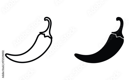 WebSpice up your designs with these bold chili pepper icons, perfect for food blogs, restaurant menus, or adding a fiery touch to your next project, available in outline and solid styles