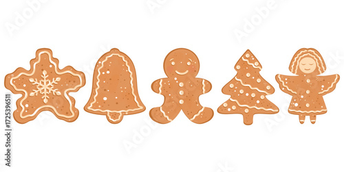 Gingerbread Cookies Set, Cookie Shapes Collection, Holiday Cookie Set