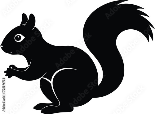 squirrel silhouette vector, rodent illustration art