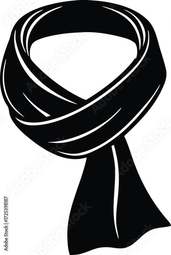 winter scarf vector, apparel silhouette illustration 
