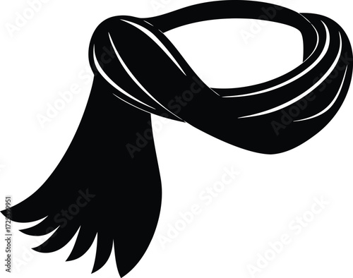 winter scarf vector, apparel silhouette illustration 