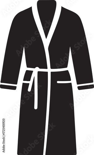  New bathrobe icon in silhouette modern style by advance white background.