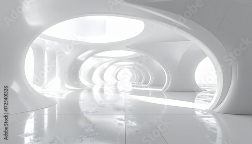 Modern White Architectural Interior Design A Futuristic Perspective on Space and Form