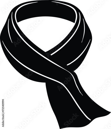 scarf silhouette vector, neckwear illustration art