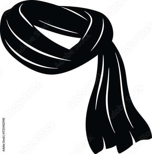 scarf silhouette vector, neckwear illustration art