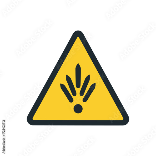 Explosion sign, Flammable sign icon logo flat vector design