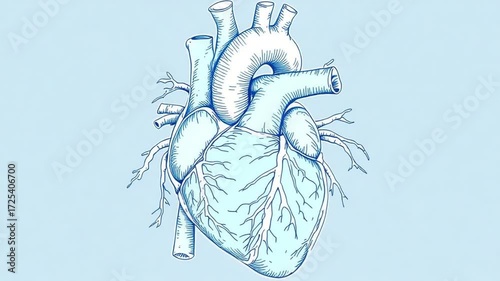 Human Heart Anatomy Illustration.