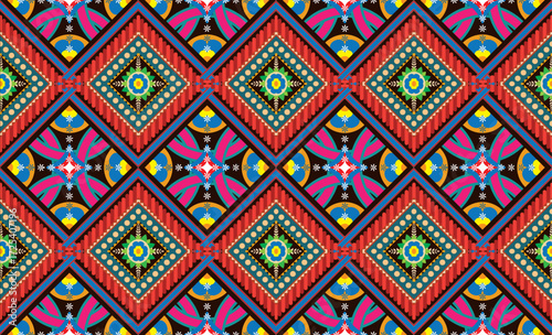 Seamless Ikat Pattern. Abstract background for textile design, wallpaper, surface textures, wrapping paper.