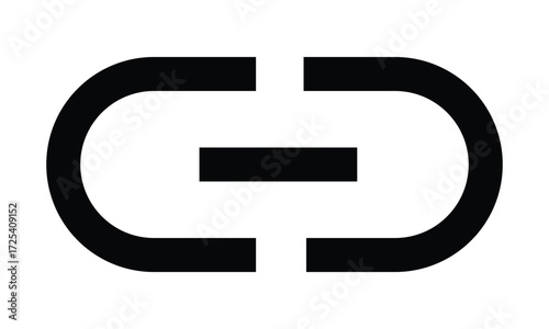 Simple Geometric Shape: A stark, minimalist graphic featuring a bold, unbroken, abstract shape suggesting interconnection and balance.