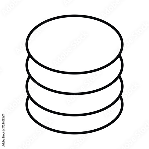 Data Stack Icon: A clean, modern illustration of a data stack, symbolizing information, databases, and technological advancements.