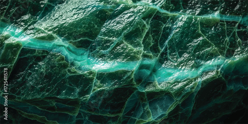 Vector art of a mesmerizing closeup of a green malachite stone, its intricate patterns and textures creating a captivating visual experience, showcasing natures artistry