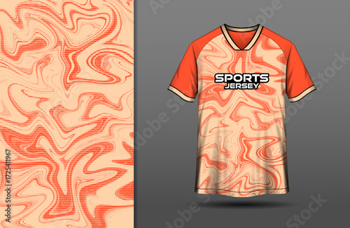 Abstract sports orange liquify background for jersey design